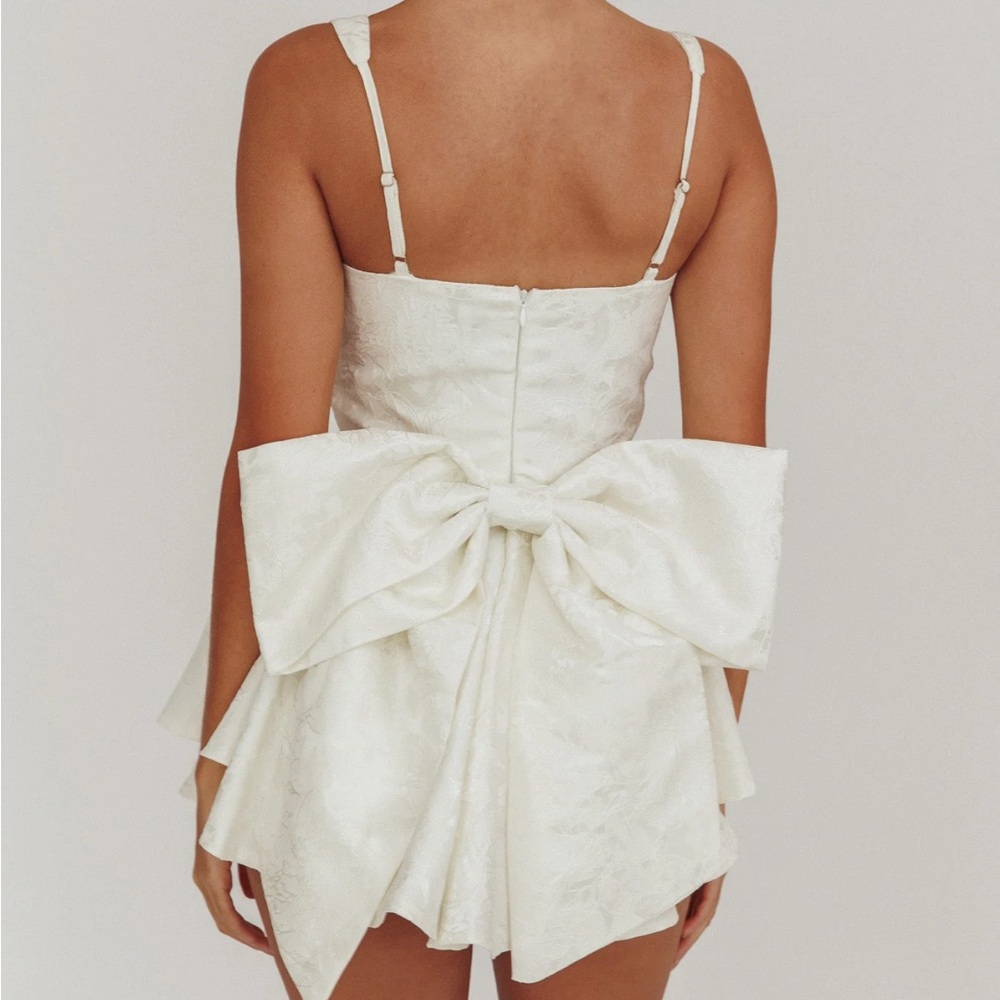 NWT White Bridal Romper with detachable bow